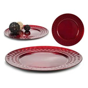 Centro mesa rojo decoracion plastico 33x2x33 cm