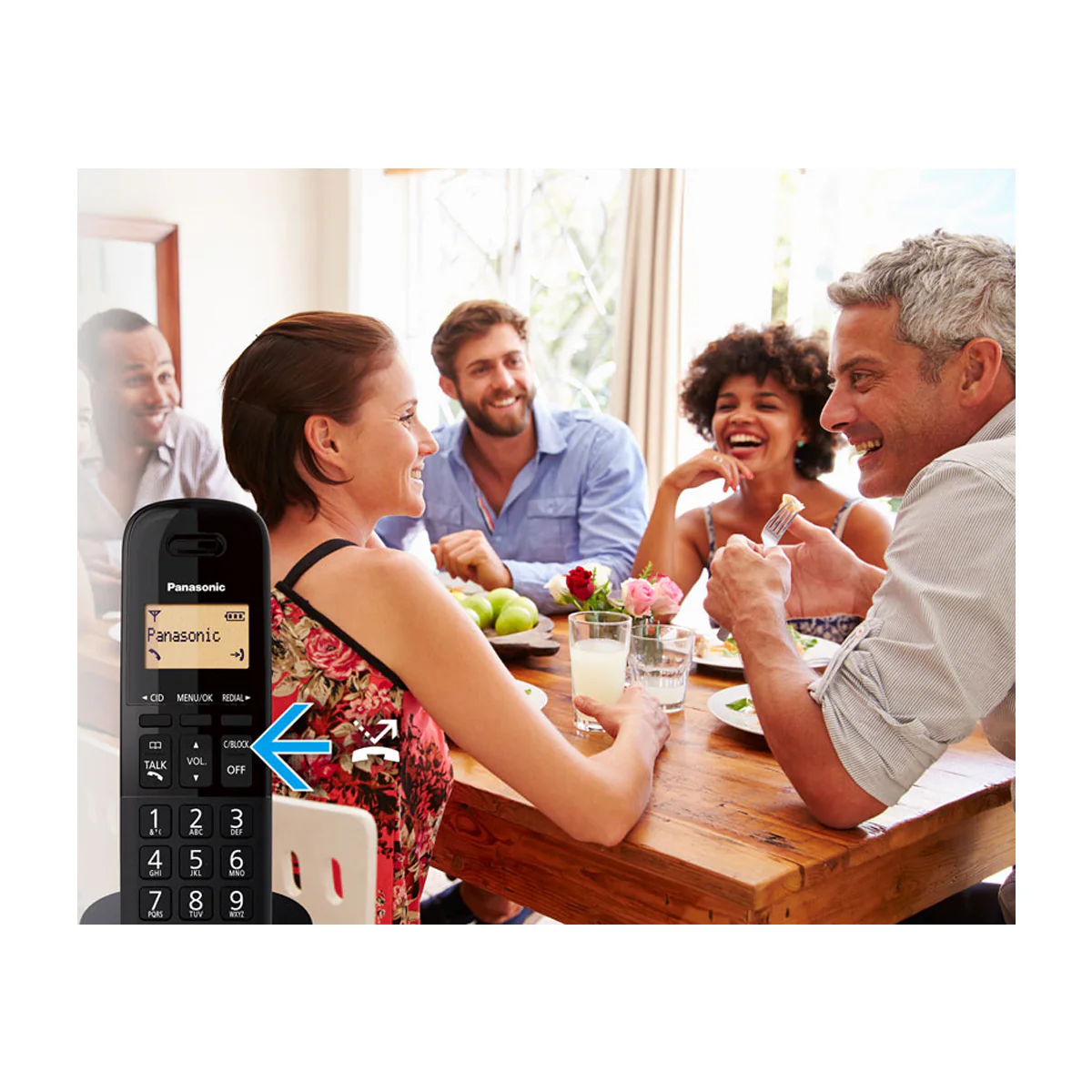 Panasonic Teléfono Inalámbrico de Mesa | Caller ID | 1 Línea | 1 Auricular | Resistente a Impactos | Negro - Imagen 7