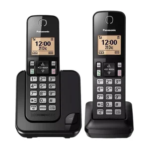 Panasonic Teléfono Inalámbrico de Mesa | Altavoz | Caller ID | 1 Línea | 2 Auriculares | Modo Respaldo | Negro
