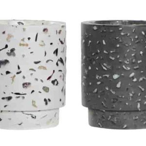Vela cemento cera 9,5x9,5x11,4 terrazzo 2 surt.