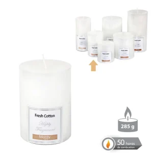 Vela Cilíndrica Perfumada Blanco 7 X 9,50 cm